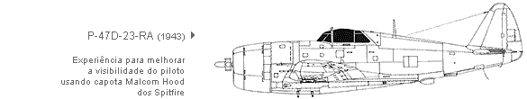 vista perfil do P-47D-23 com capota adaptada 'Malcolm Hood'