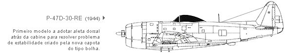 vista perfil do P-47D-30