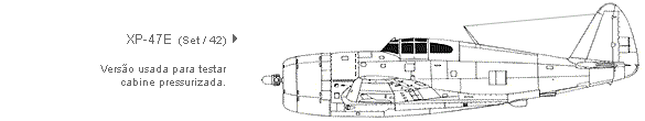vista perfil do XP-47E